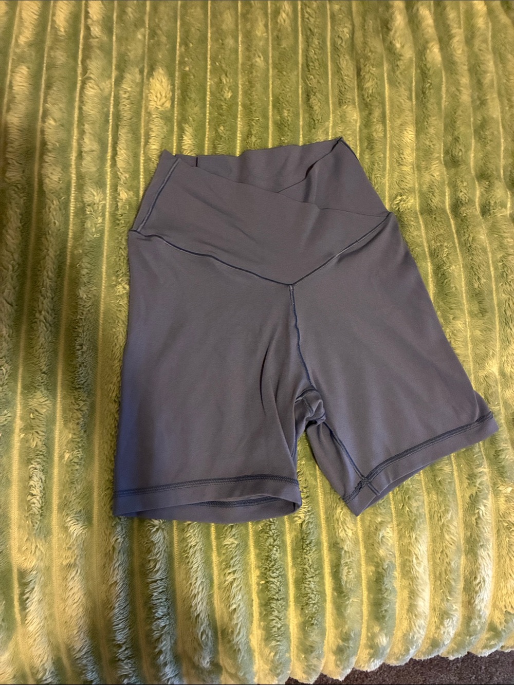 High-Waist Women's Bike Shorts in Slate Blue
